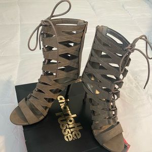 Taupe Gladiator Heels